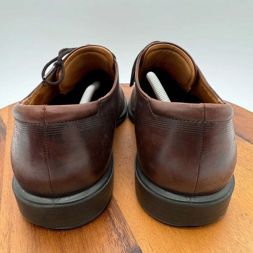 Ecco Shoes Mens 12 EU 46 Vitrus‎ Oxfords Dress Plain Toe Brown Leather Casual